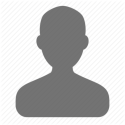 A grey silhouette of a person's head and shoulders
